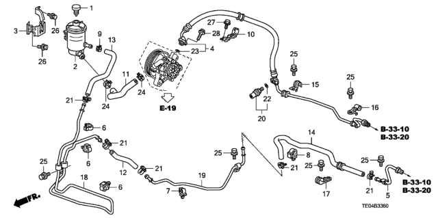 2010 Honda Accord Hose, Power Steering Feed (L4 Lh) Diagram for 53713-TA0-A04