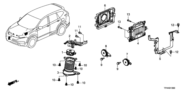 2020 Honda CR-V Hybrid Control Unit (Engine Room) Diagram 1