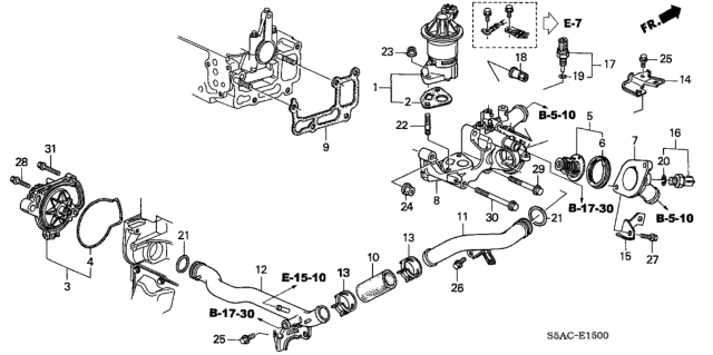 2005 Honda Civic Valve Set, EGR Diagram for 18011-PLM-A01