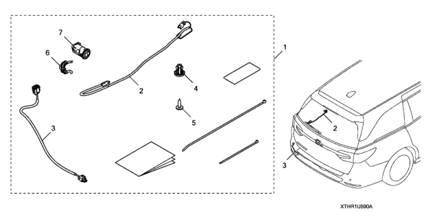 2022 Honda Odyssey Hands-Free Access Power Tailgate Attachment Diagram