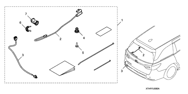 2018 Honda Odyssey 5 Door EXL KA 9AT Hands-Free Access Power Tailgate Attachment Diagram