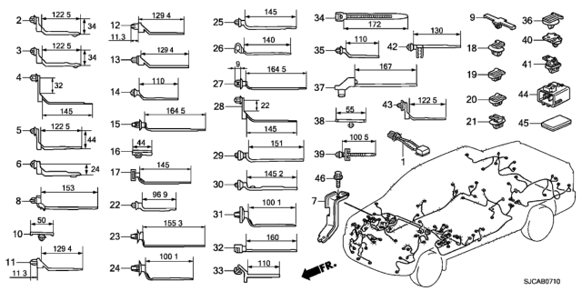 2014 Honda Ridgeline Harness Band - Bracket Diagram