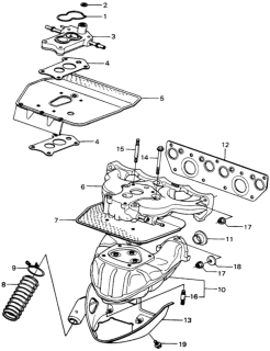 1980 Honda Civic Carburetor Insulator  - Manifold Diagram