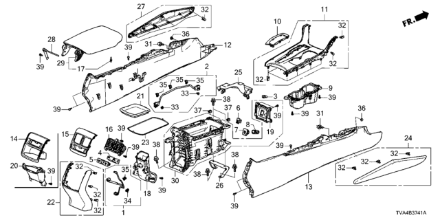 2019 Honda Accord Console Diagram