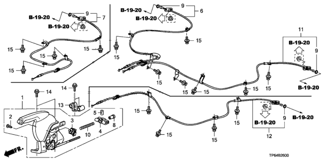 2012 Honda Crosstour 5 Door EX (4 CYLINDER) KA 5AT Parking Brake Diagram