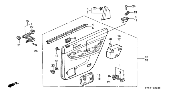 1994 Honda Accord Lining Assy., R. RR. Door *NH178L* (EXCEL CHARCOAL) Diagram for 83700-SV5-A00ZA