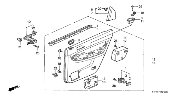 1994 Honda Accord Lid, R. RR. Door Speaker *Y18L* (SILKY IVORY) Diagram for 83703-SV5-A00ZC