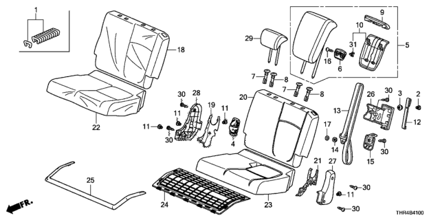 2019 Honda Odyssey Cover, Left Rear Seat Cushion Trim (Type D) (Leather) Diagram for 82531-THR-A41ZC