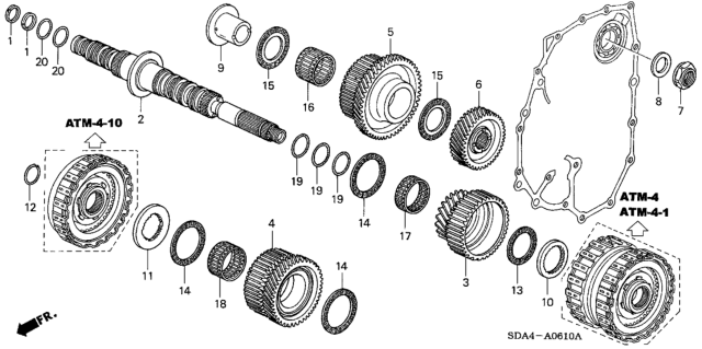 2006 Honda Accord Gear, Secondary Shaft Second Diagram for 23431-RCL-A01