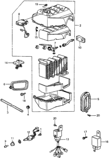 1984 Honda Accord A/C Unit (Denso) Diagram