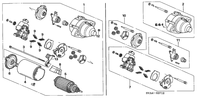 2008 Honda Civic Starter Motor (Mitsuba) (2.0L) Diagram