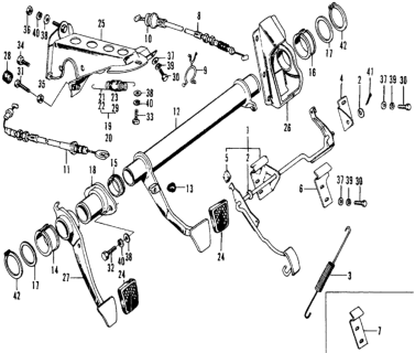 1973 Honda Civic Spring, Pedal Return Diagram for 46531-634-670