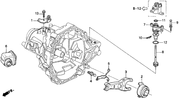 1997 Honda Del Sol Hanger B, Transmission Diagram for 21222-P21-000