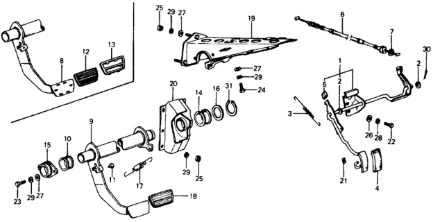 1975 Honda Civic 2 Door ** (1500) KA HMT HMT Pedal Diagram