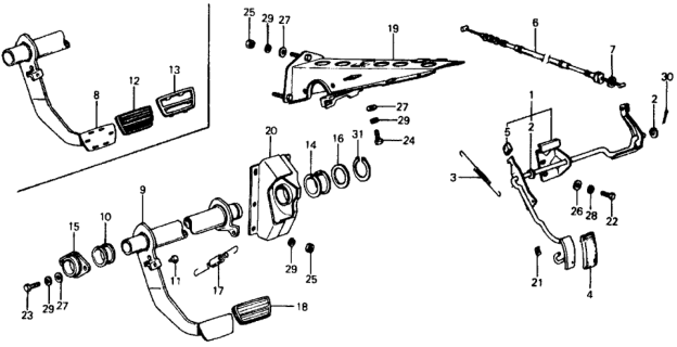 1977 Honda Civic HMT Pedal Diagram