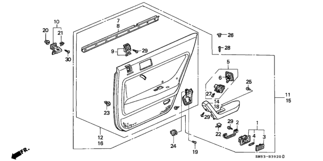 1991 Honda Accord Base, L. *NH89L* (PALMY GRAY) Diagram for 83756-SM4-A70ZB