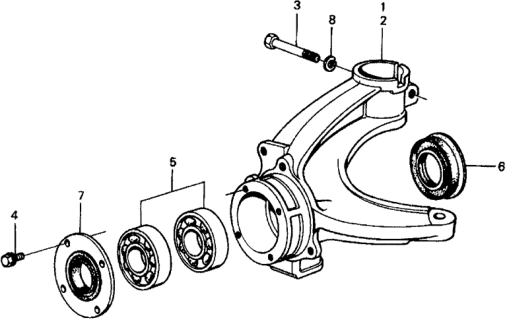 1979 Honda Civic 3 Door ** KL HMT Steering Knuckle Diagram