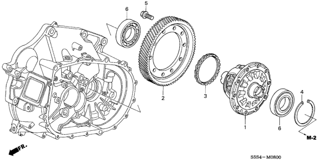 2004 Honda Civic MT Differential Diagram