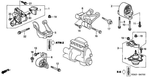 2003 Honda Civic Engine Mounts Diagram