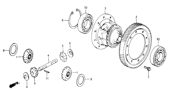 1989 Honda Accord 2 Door SEI KA 5MT MT Differential Gear Diagram