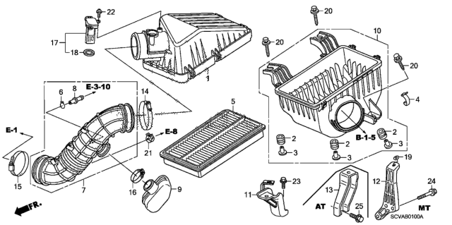 2007 Honda Element Air Cleaner Diagram