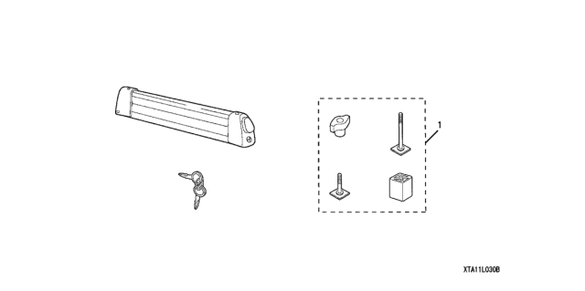 2008 Honda Pilot 5 Door LX-VP (2WD) KA 5AT Ski - Snowboard Attachment Diagram
