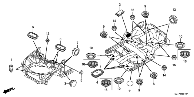 2015 Honda CR-Z Grommet (Front) Diagram