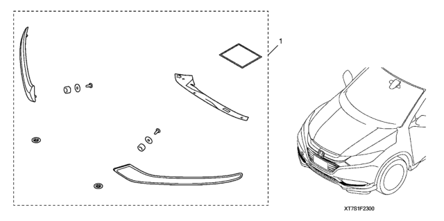 2019 Honda HR-V Front Bumper Garnish Diagram