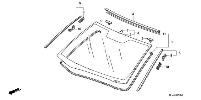 2005 Honda Odyssey Front Windshield Diagram