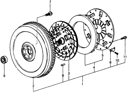 1975 Honda Civic MT Clutch Diagram