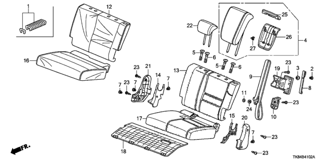 2011 Honda Odyssey Cover, Left Rear (Warm Gray) Diagram for 82521-TK8-A42ZA