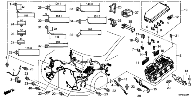 2013 Honda Civic Cover, Relay Box (Upper) Diagram for 38256-TR0-A11