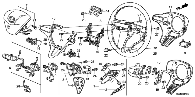 2012 Honda Fit Steering Wheel (SRS) Diagram