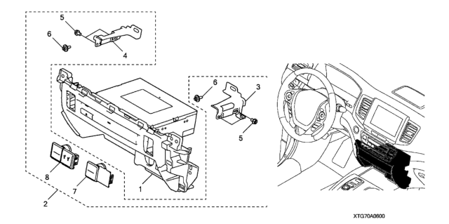 2017 Honda Pilot 5 Door EX-L (AWD/SENSING) KA 6AT CD Player Diagram