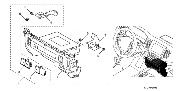 2017 Honda Pilot CD Player Diagram