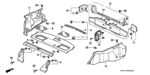 1994 Honda Accord Base *G38L* (JADE GREEN) Diagram for 84501-SV1-C00ZA