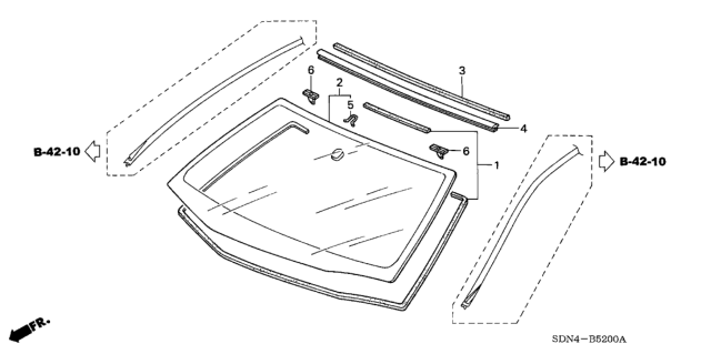 2003 Honda Accord Front Windshield Diagram