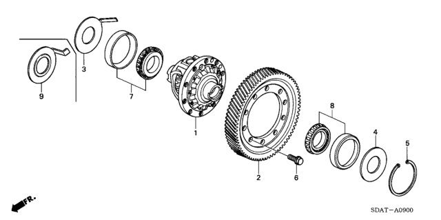 2006 Honda Accord Gear, Final Driven Diagram for 41233-RFK-010