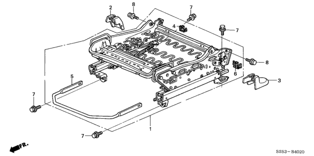 2002 Honda Civic Front Seat Components (Passenger Side) Diagram