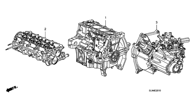2007 Honda Fit General Assy., Cylinder Block Diagram for 10002-RME-A50