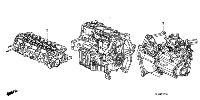 2008 Honda Fit General Assy., Cylinder Block Diagram for 10002-RME-A00