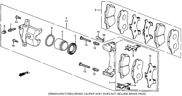 1984 Honda CRX Front Brake Caliper Diagram