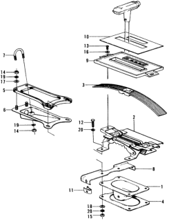 1976 Honda Civic Bracket, FR. Console Diagram for 54354-634-920