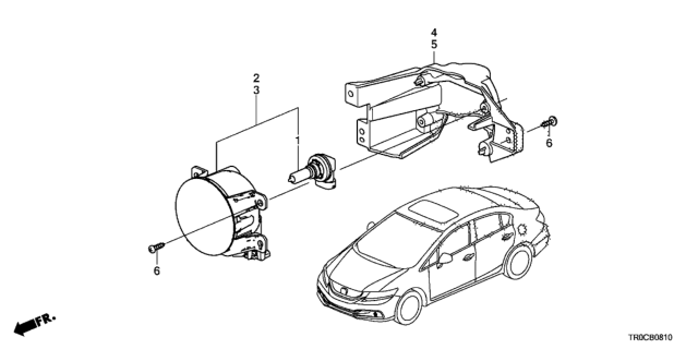 2014 Honda Civic 4 Door SI (HPT) KA 6MT Foglight Diagram