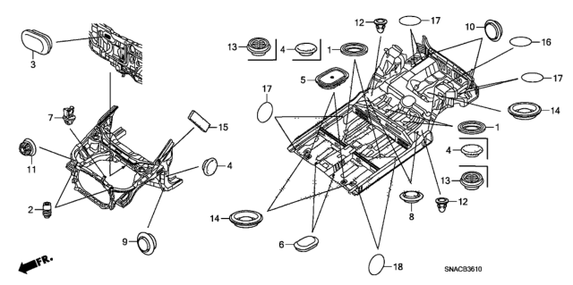 2011 Honda Civic Grommet (Front) Diagram