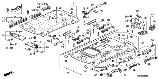 2003 Honda Pilot Holder, Sunvisor *G50L* (LIGHT FERN) Diagram for 88217-SDB-A01ZG