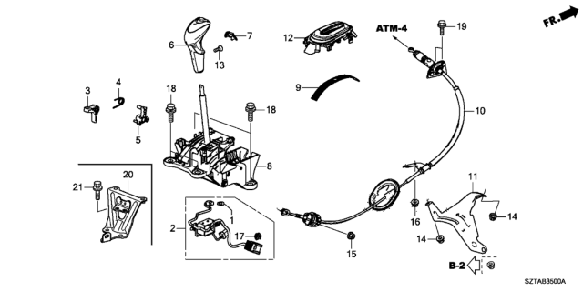 2014 Honda CR-Z Select Lever Diagram