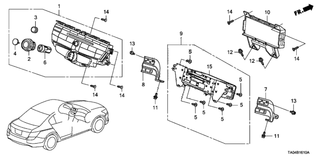 2010 Honda Accord Panel *NH693L* (QP GUN METALLIC) Diagram for 39170-TA0-A01ZA