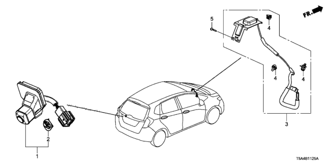 2015 Honda Fit Camera Assy., Rearview (Wide) Diagram for 39530-T5R-A01