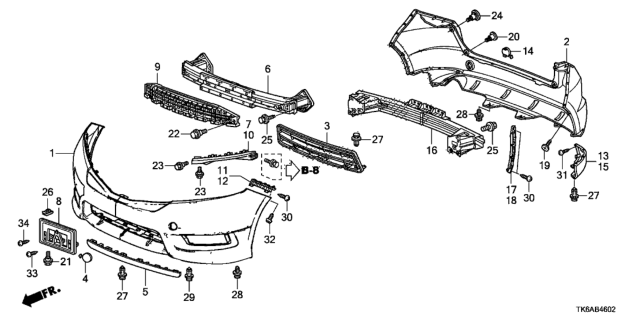 2013 Honda Fit Spoiler, Right Rear Side (Premium Cosmic Violet Pearl) Diagram for 71502-TK6-A01ZQ